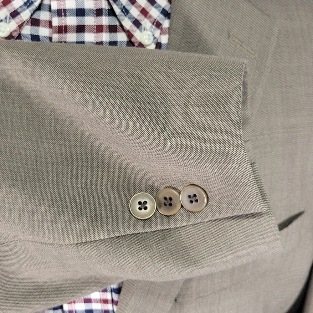 Brandini Men's Sport‎ Coat Blazer Two Button Brown Sharkskin Wool Size 40R